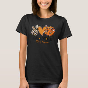 Peace Love Cure Sunflower Leopard COPD Awareness T-Shirt