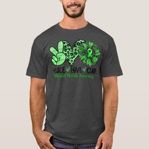 Peace Love Cure Sunflower Leopard Mental Health Aw T-Shirt