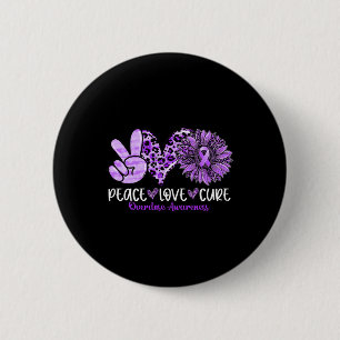 Peace Love Cure Sunflower Leopard Overdose Awarene 6 Cm Round Badge
