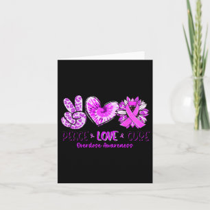 Peace Love Cure Sunflower Leopard Overdose Awarene Card