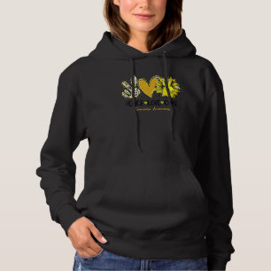 Peace Love Cure Sunflower Leopard Sarcoma Awarenes Hoodie