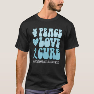 peace love cure Thyroid Disease Awareness Light Bl T-Shirt