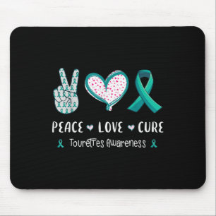 Peace Love Cure Tourette Syndrome Awareness Men Mouse Pad