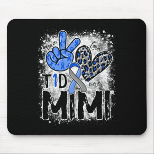 Peace Love Cure Type 1 Diabetes Awareness T1D Mimi Mouse Pad
