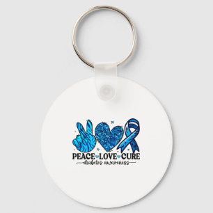 Peace Love Cure Type 1 Diabetes Awareness T1d Ribb Key Ring