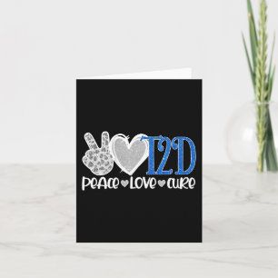 Peace Love Cure Type 2 Diabetes Awareness T2D Blue Card
