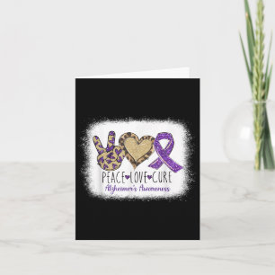 Peace Love Cure We Wear Purple For Heimers Awarene Card