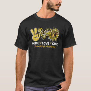 Peace Love Cure Yellow Ribbon Endometriosis Awaren T-Shirt