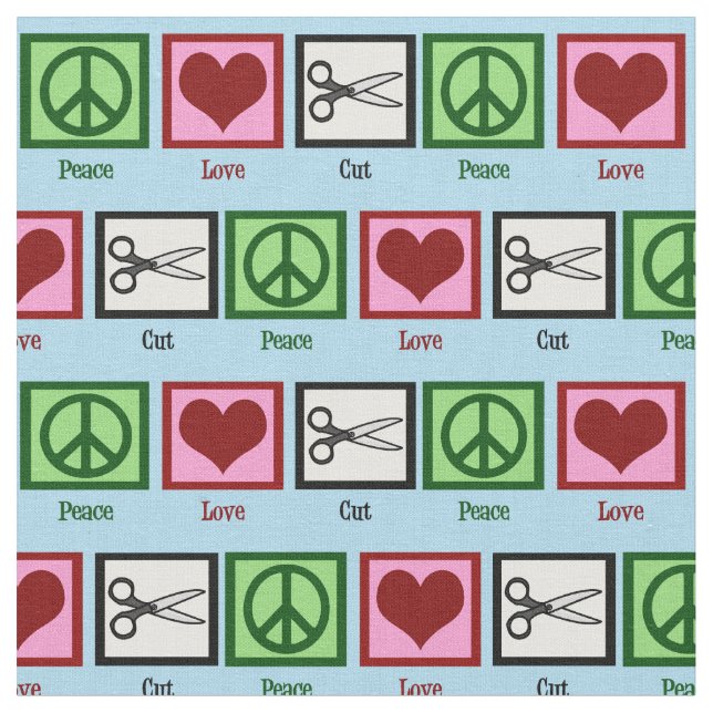 Peace Love Cut Fabric (Close Up)