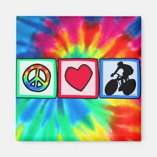 Peace, Love, Cycling Magnet