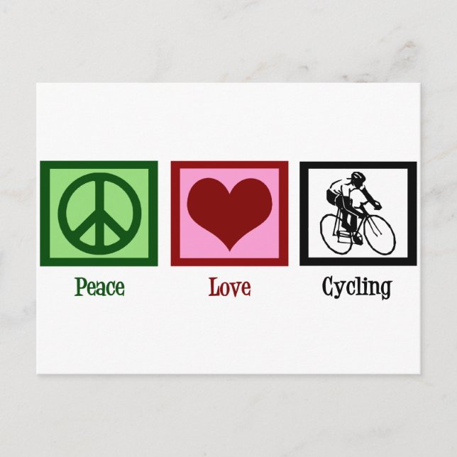 Peace Love Cycling Postcard (Front)
