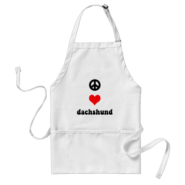 Peace love Dachshund Standard Apron (Front)