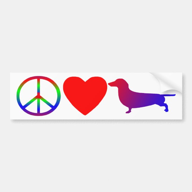 Peace Love Dachshunds Bumper Sticker (Front)