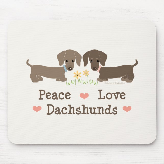 Peace Love Dachshunds Mousepad (Front)