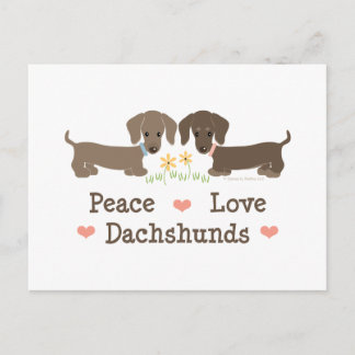 Peace Love Dachshunds Postcard