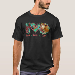 Peace Love Dairy Cows Mum Heifer Cattle Cow Bandan T-Shirt