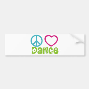Peace Love Dance Bumper Sticker