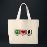 Peace Love Dance Large Tote Bag<br><div class="desc">Features a dancing couple,  a peace sign,  and a heart. I love to dance.</div>