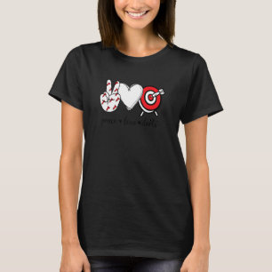 Peace Love Darts Peace Hand Sign Darts T-Shirt
