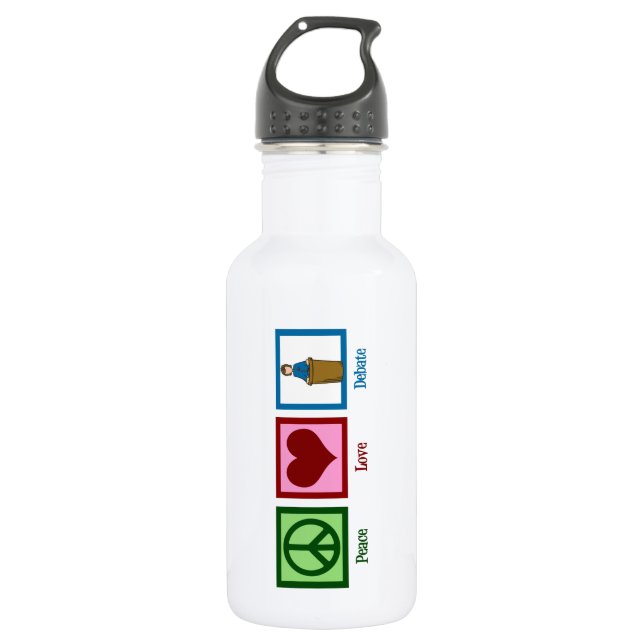 Peace Love Debate 532 Ml Water Bottle (Front)