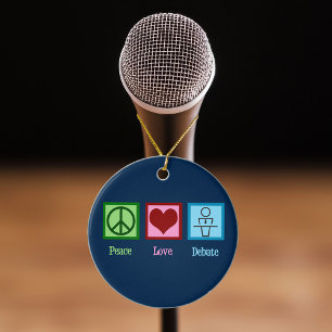 Peace Love Debate Team Ceramic Ornament