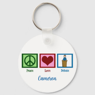 Peace Love Debate Team Custom Key Ring