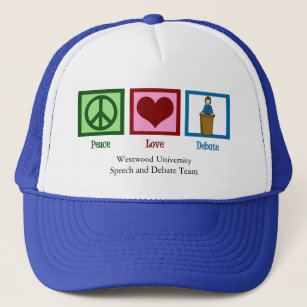 Peace Love Debate Team Custom School Trucker Hat