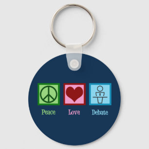 Peace Love Debate Team Key Ring