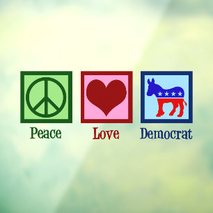 Peace Love Democrat Donkey Cute Blue