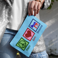 Peace Love Democrat Donkey Cute Blue