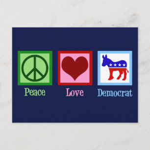 Peace Love Democrat Postcard