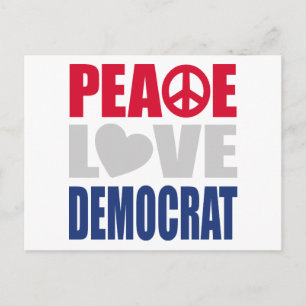 Peace Love Democrat Postcard