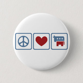 Peace Love Democrats 6 Cm Round Badge