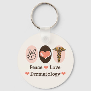 Peace Love Dermatology Key Chain