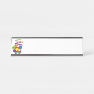 Peace Love Desk Name Plate