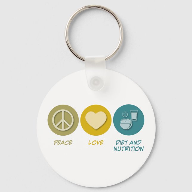 Peace Love Diet and Nutrition Key Ring (Front)