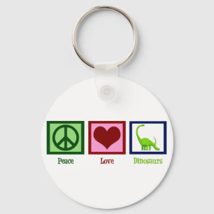 Peace Love Dinosaurs Key Ring