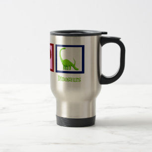 Peace Love Dinosaurs Travel Mug