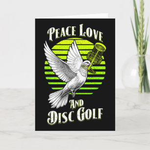 Peace Love Disc Golf Basket Vintage White Dove Bir Card