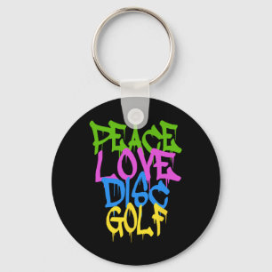 Peace Love Disc Golf Key Ring