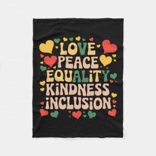 Peace Love Diversity Inclusion Black History Month Fleece Blanket