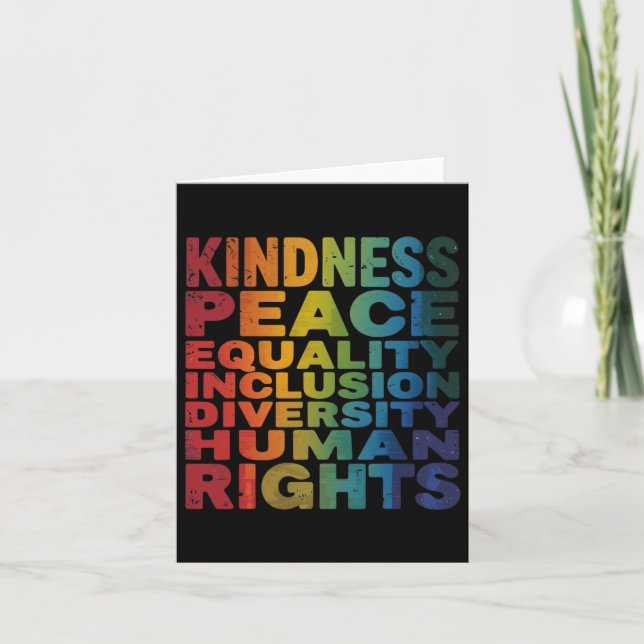 Peace Love Diversity Inclusion Equality Black Hist Card (Front)