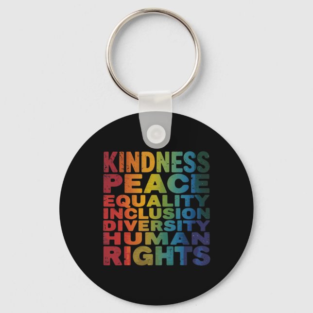 Peace Love Diversity Inclusion Equality Black Hist Key Ring (Front)