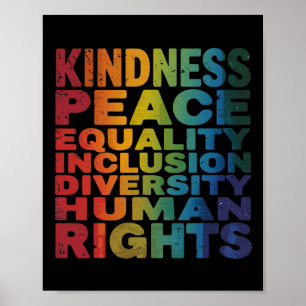 Peace Love Diversity Inclusion Equality Black Hist Poster