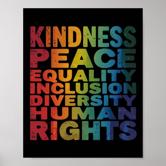 Peace Love Diversity Inclusion Equality Black Hist Poster (Front)