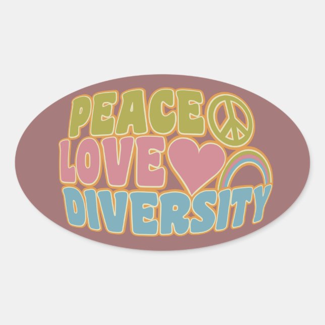 PEACE LOVE DIVERSITY stickers (Front)