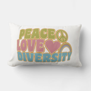 PEACE LOVE DIVERSITY throw pillow