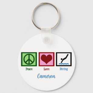 Peace Love Diving Custom Diver Key Ring