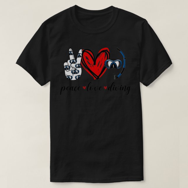 peace love diving T-Shirt (Design Front)