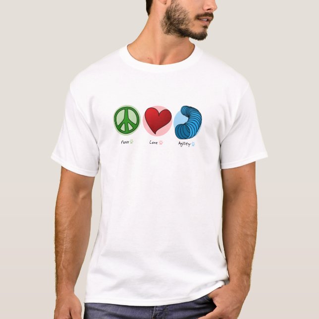 Peace Love & Dog Agility T-Shirt (Front)